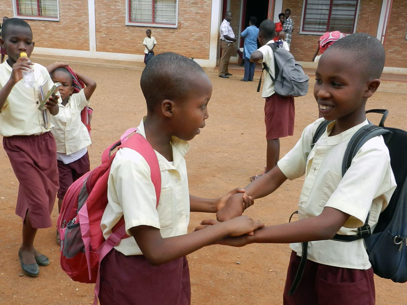 Nella playing with a friend in Burundi